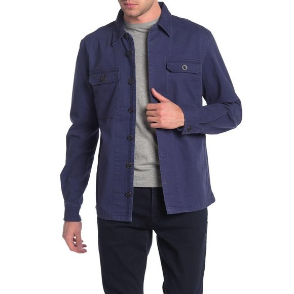 Slate & Stone Pocket Front Shirt Jacket Blue M - Picture 1 of 4